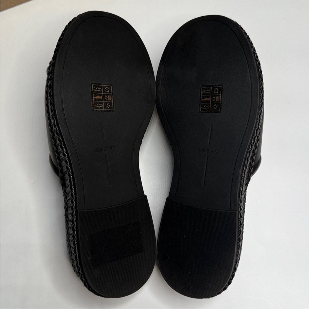 Dolce Vita Black Woven Wimsyn Platform Slide Mules 7.5 - Picture 8 of 10